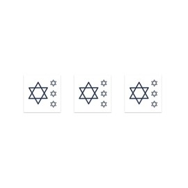 3 PCS Star of David Temporary Tattoo, Israel Judaism Jewish Tattoo, Waterproof Water Resistant Fake Body Art Set Temporary Tattoo Stickers