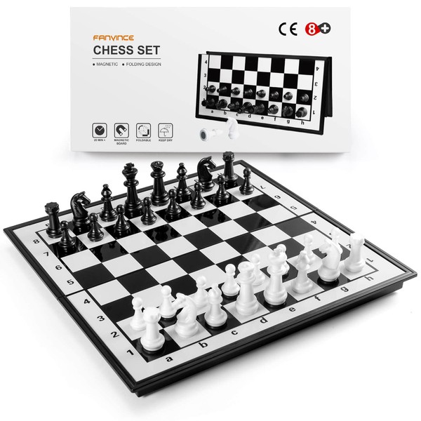Chess Sets Travel Board Games: Magnetic Folding Chess Board with Instructions Teen Gifts Family Games Educational Toys for Kids and Adults 9.5 Inch