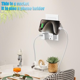 TENINYU 3 Outlet Adapter Extender - UL Listed 1875W/15Amps 3 Way Grounded Polarized Plug Extender Power Strip, Wall Plug 1 to 3 Outlet Splitter with 3 AC Outlets for Household Appliances (2)