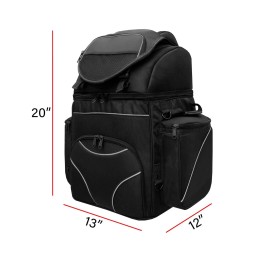 Excelsior MOTORCYCLE LARGE SISSY BAR TRAVEL BAR BAG BACK PACK TRAVEL LUGGAGE BLACK USA