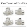 1/4 Inch T-Piece Connection, 3-Way Tee Connection Coupling Made of