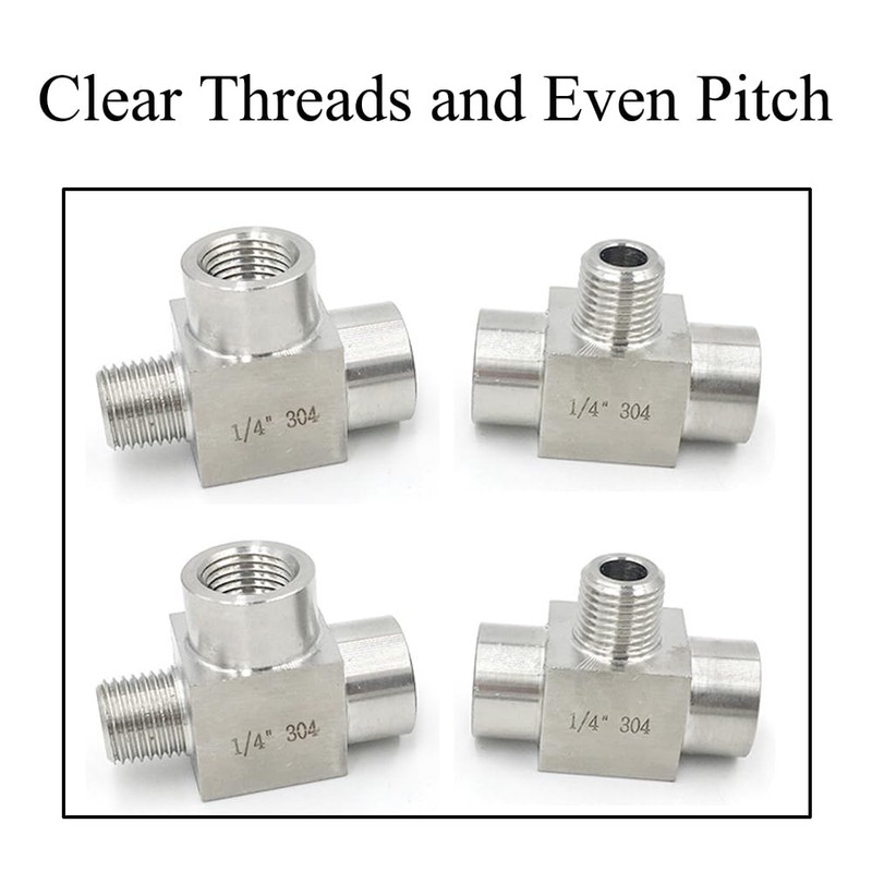 1/4 Inch T-Piece Connection, 3-Way Tee Connection Coupling Made of