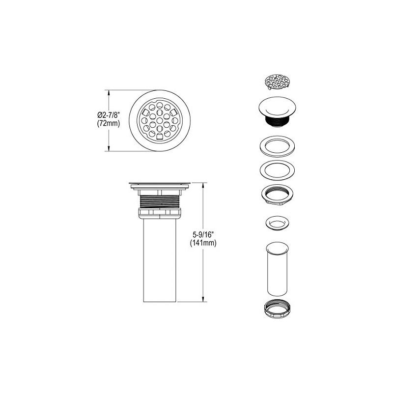 Elkay LK8 2" Drain Fitting with Type 304 Stainless Steel