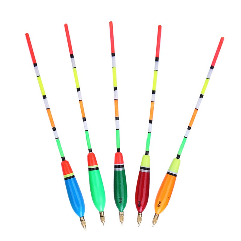 5PCS Multiple Color Balsa Wood Fishing Float Bobber Bite Indicator