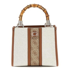 GUESS Kerima Bamboo 2 Compartment Mini Tote Natural/Latte Logo, Natural / latte logo, One size