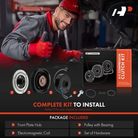 A-Premium Air Conditioner AC Compressor Clutch Kit Compatible with Honda HR-V HRV 2016-2022 1.8L