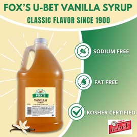 FOX'S U-BET Syrup Bottle, Kosher Certified, Brooklyn Original, Fat Free (1 Gallon, Vanilla)