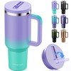 Greatyos 40 oz Tumbler with Handle and Flip Straw Lid