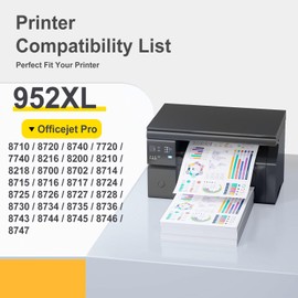 952XL 952 XL Ink Cartridge 5 Pack Compatible for HP 952XL Combo (XL 2Black, Cyan, Magenta Yellow) to use with HP Officejet Pro 8710 8720 7740 8740 7720 8715 8702 Printer