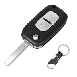 EcoJozon Key Shell 2 Buttons Car Key Shell for Renault Kangoo Clio Twingo Wind Master Modus Trafic Folding Key with Key Ring