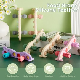 Arudyo Baby Teething Toys Silicone Car Teether for Baby BPA Free Sensory Chew Toy (Green)