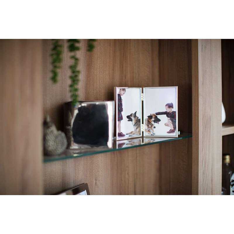Frametigo Silver Plated Thin Edge Double Photo Frame - Fits