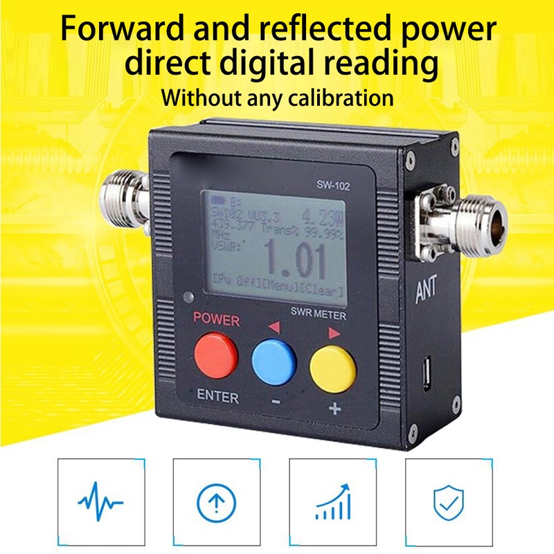 SW102 Metal Portable UV Double Digital Display Antenna Frequency Tester