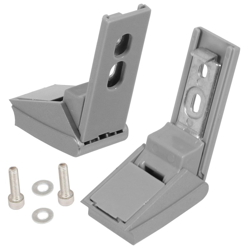 Spares2go Silver Door Hinges Repair Kit Pair for Liebherr Fridge