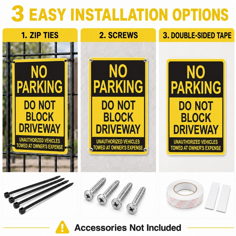 Do Not Block Driveway Sign – No Parking Unauthorized Vehicles