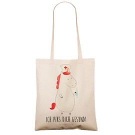 Mr. & Mrs. Panda Unicorn Nurse Gift Bag, Nurse Gift, Nurse Gift, Shopping Bag, Unicorn, Shopper, Shoulder Bag, Shopping Bag, Unicorn Decoration, White, Hand Drawn