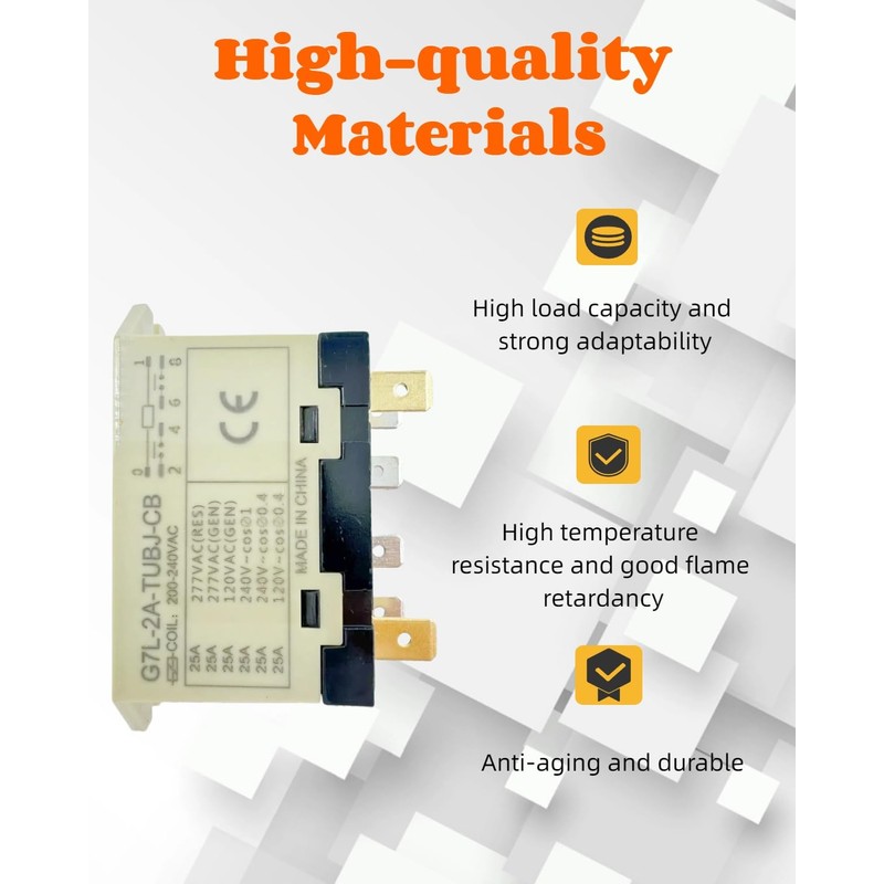 G7L-2A-TUBJ-CB-AC200/240 General Purpose Relay with Test Button,Double Pole Single Throw