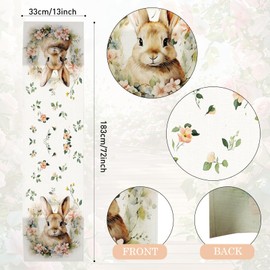 SEDEX Easter Table Runner Bunny Egg Rabbit Decoration Decor Spring Summer Seasonal Holiday Kitchen Table Cloth 72 Inches Long for Home Party Outdoor 13x72 Inch