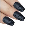 Bling Art False Nails Black Matt Ballerina Coffin 24 False