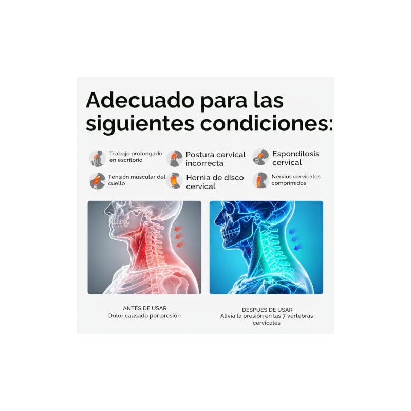 Corrector de postura para alineación de cuello y columna cervical,