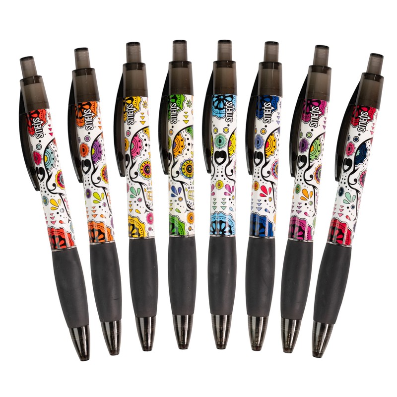 Sugar Skull Smens - Patented Gourmet Scented Pens, Black Ink,