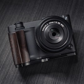 Iborrys Luxury Retro Solid Wood Camera Grip, Compatible with Nikon ZR Cameras, Dedicated L-shaped Quick Release Plate, Artisan Handcrafted Premium Natural Wooden Handle (Purple Light Ebony Black)