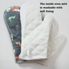 OvenMitts set of2 with clearSilicone shell Nicedog printing cotton lining(Gray)