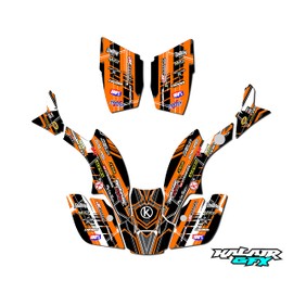 Kalair GFX Graphics Kit for Honda TRX 300EX MAIER PLASTICS (1993-2006) Swift Series Orange 16 Mil - ATV UTV Custom Racing Graphics Stickers Decals Kit, no-plastics