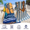 Extra Large Cute Blue Stripe Beach Towels Set of 2