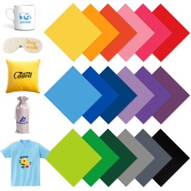 Infusible Transfer Ink Sheets, 18 Pieces/Set, Infusible Ink Film, Fusible Transfer Ink Sheets, Fusible Transfer Ink Sheets, Pre-Dyed Sublimation Paper, Solid Colour, 30.5 x 30.5 cm