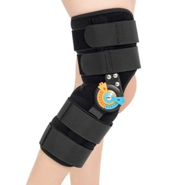 Hinged ROM Knee Braces Knee Immobilizer Support for Knee Pain ACL MCL PCL Arthritis Meniscus Tear Post OP Recovery for Men and Women Side Stabilizers Torn Meniscus Orthopedic Orthosis - Large