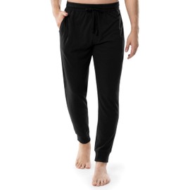 Fruit of the Loom Men's Jersey Knit Jogger Sleep Pant (1 and 2 Packs), Black, Medium