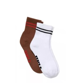 Victoria's Secret Pink Quarter Socks White And Brown New 2 Pairs