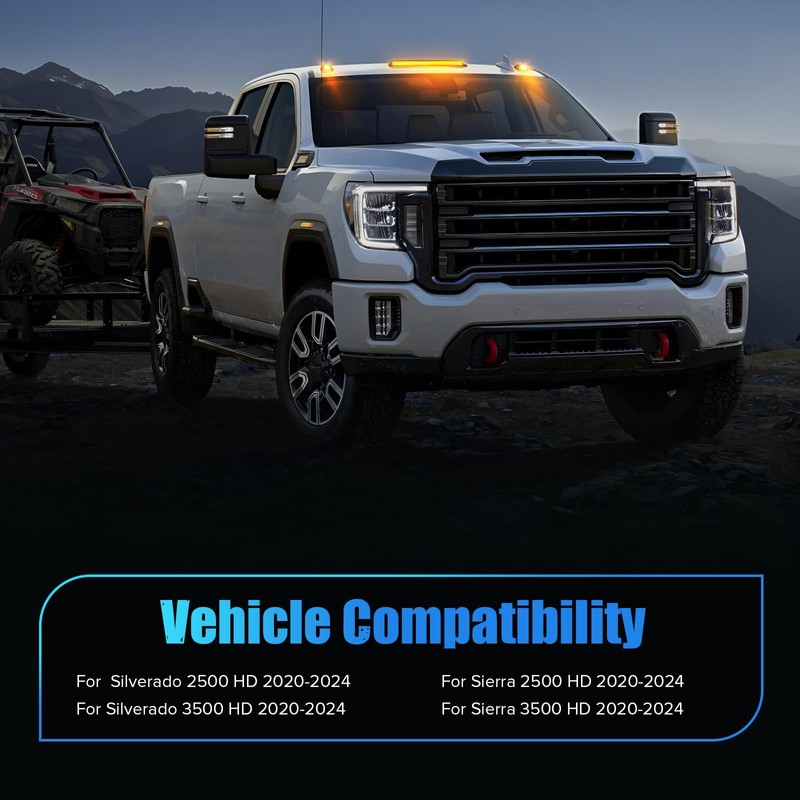 LUDARM LED Cab Roof Light Compatible with Silverado Sierra 2500HD