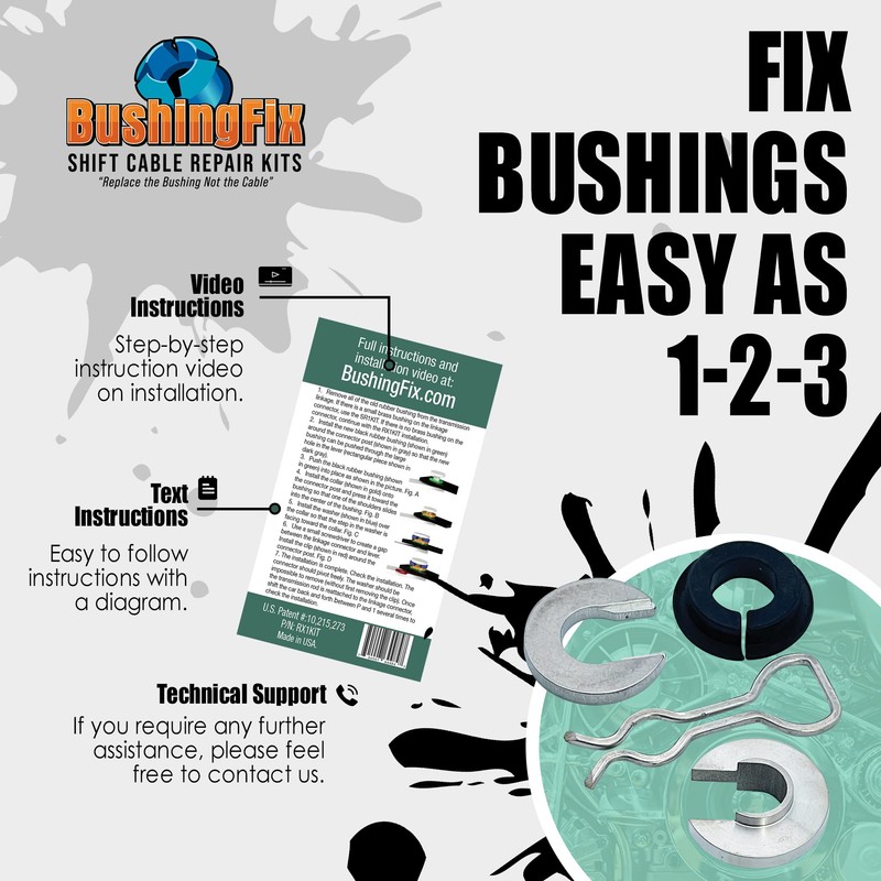 BushingFix RX1Kit Transmission Shift Linkage Repair Kit, Automatic Transmission Shift
