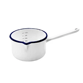 Karl Krüger 417/14HU Husum - Pentola smaltata, colore: Bianco