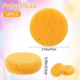 Qianyu Pack of 12 Painting Sponge Round Sponges Art Sponge Sponge Brush Cleaning Sponge Highly Elastic Clay Sponges Soap Sponges for Kitchen Shoes Painting Craft Ceramic