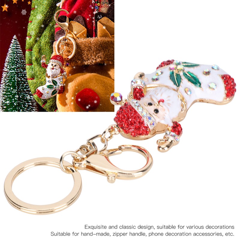 2Pcs Santa Keychain Pendant Cute Stylish Fahionable Decorative Hanging OrnamentsRed