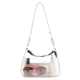 NEOREAL Clear Bag for Stadium Events, Small Clear Crossbody Purse Shoulder Bag Handbag Concert Bag, Black