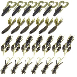 25pcs Soft Fishing Lure, Lobster Bait Crayfish Lure Shrimp Bait Artificial Lure Swimbait Soft Shrimp Bait Lure Lobster Claw Artificial Lure Swimbait Soft Plastic Fishing Baits(Brown)