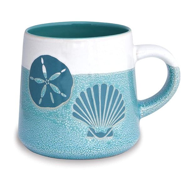 Cape Shore Artisan Coffee Tea Mug Cup, Shells, Gifts for Birthday Christmas, 16 Oz