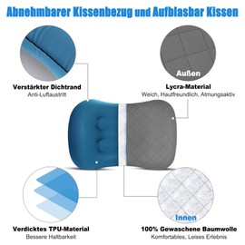 Tavaler Inflatable Pillow Ultralight Outdoor Camping Pillow, Camping Pillow, Inflatable Ergonomic Travel Pillow, Inflatable Beach Pillow (Grey)