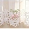 White Sheer Valance Lace Trim Pink Tulip Decor Farmhouse 60W