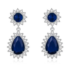 TOFBS Earrings for Women Fashion Delicate Earring Elegant Drop Earrings in Pear Shape Hypoallergenic Hanging with Cubic Zirconia Earrings Stylish Jewellery Gift, Copper