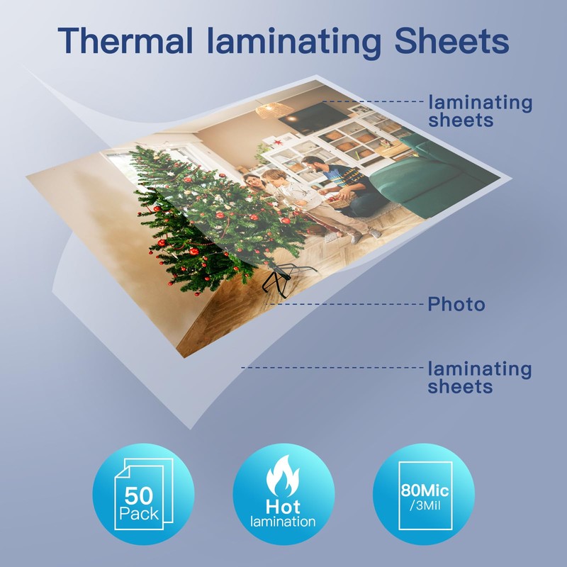 MAXDONE Laminating Pouches A3 A4 A5 A6 (Pack of 50)