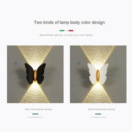 Aswalling Outdoor Waterproof Wall Lamp, Butterfly Washing Wall Lamp, Minimalist Modern Staircase Corridor Wall Lamp White