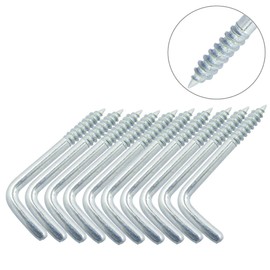 Shells 50PCS Silver Color Carbon Steel Metal Right-Angle Hooks 7 Shape Screw Hooks Self-Tapping Screws Hooks L Shape Hooks 34 X15mm