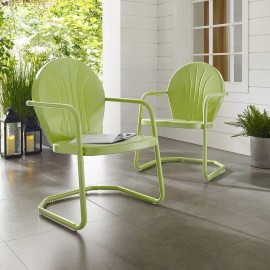 Crosley Furniture Griffith Outdoor Metal Armchair Key Lime Gloss