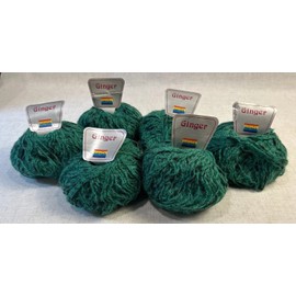 Sesia Ginger Yarn  Color 383 Lot 1510 Green Mohair Wool Blend ~50 g 88 m-6 balls
