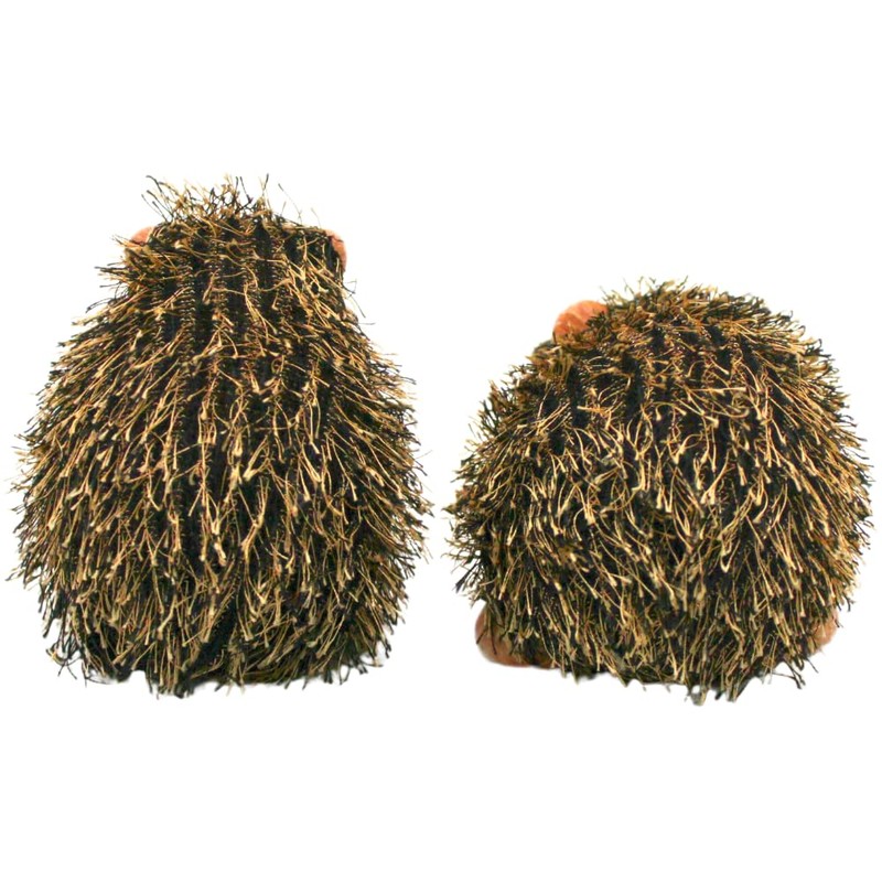 Decorative Hedgehog Ceramic Garden Hedgehog Decorative Hedgehog with Fur Set